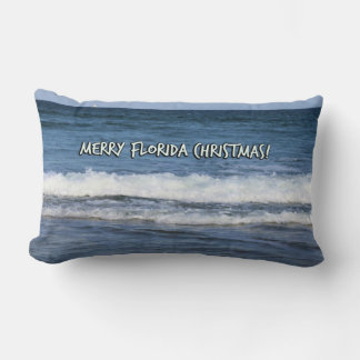 Coussin Rectangle Joyeux Noël Floride au-dessus du ciel bleu de l'oc