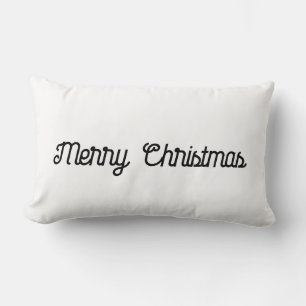 Coussin Rectangle Joyeux Noël minimaliste noir et blanc