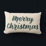 Coussin Rectangle Joyeux Noël Moderne Rustique Simple Script Vert<br><div class="desc">Beau coussin pour cette période de vacances ! Joyeux Noël écrit dans une belle police de calligraphie.</div>
