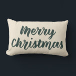 Coussin Rectangle Joyeux Noël Moderne Rustique Simple Script Vert<br><div class="desc">Beau coussin pour cette période de vacances ! Joyeux Noël écrit dans une belle police de calligraphie.</div>