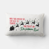 Coussin Rectangle Joyeux Noël Père Noël sur sa silhouette de dorsale (Verso)