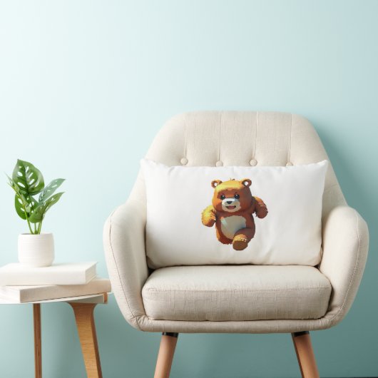 Coussin Rectangle Joyeux Ours Bébé Couvert De Slime (Chaise)