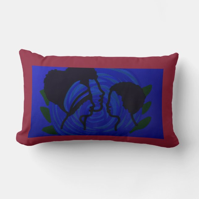 Coussin Rectangle Joyeux Papa Portrait de Famille (Recto)