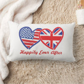 Coussin Rectangle Joyeux Pour Toujours Union Jack/Cœurs USA (Couverture)