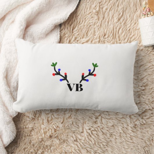 Coussin Rectangle Joyeux rennes Noël ajouter nom nom nom titre (Couverture)