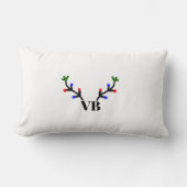 Coussin Rectangle Joyeux rennes Noël ajouter nom nom nom titre (Recto)
