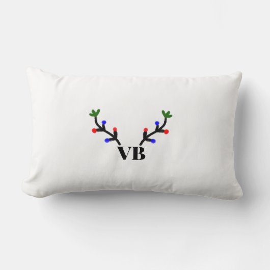 Coussin Rectangle Joyeux rennes Noël ajouter nom nom nom titre (Recto)