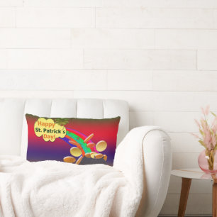 Coussin Rectangle Joyeux St. Patrick's Day Rainbow