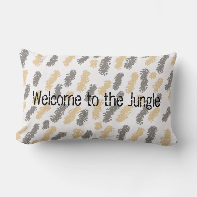 Coussin Rectangle Jungle Thème Taupe Grey Design (Recto)
