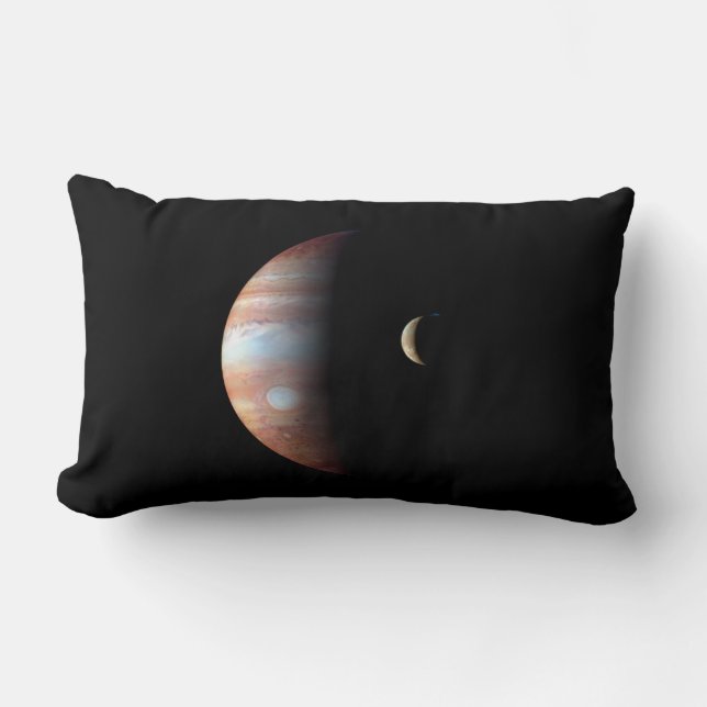 Coussin Rectangle Jupiter Géant Gaz Planète & Io Galilée Lune (Recto)