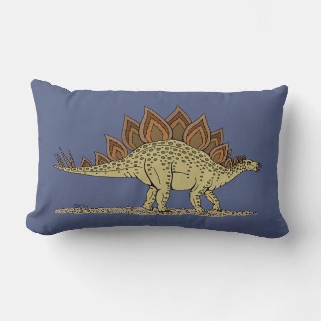 Coussin Rectangle Jurassique Dinosaure Stegosaurus (Recto)