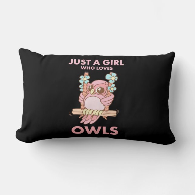 Coussin Rectangle Juste Une Fille Qui Aime Les Chouettes (Recto)