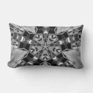 Coussin Rectangle Kaléidoscope gris foncé Star...