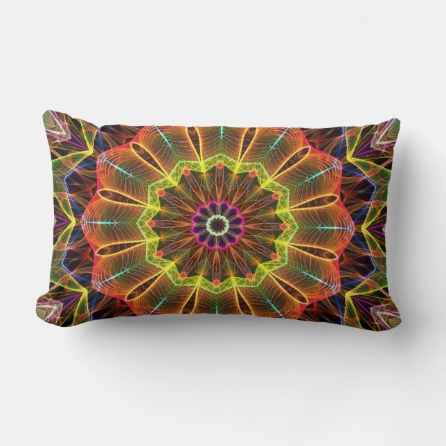 Coussin Rectangle Kaléidoscope orange de Starflower (Recto)