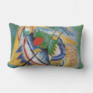 Coussin Rectangle Kandinsky Abstrait "Rouge ovale" Jaune vert