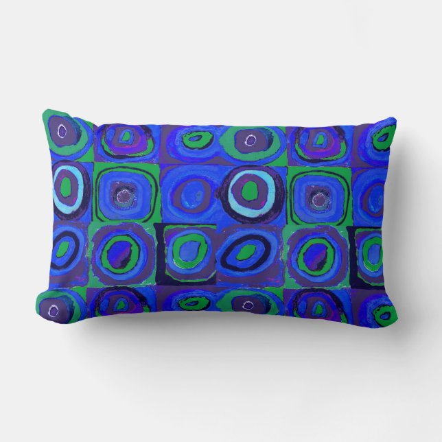 Coussin Rectangle Kandinsky Farbstudie Carrés Bleus Cercle Carré  (Recto)