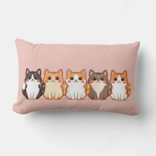 Coussin Rectangle Kawaii Cutie Kitty Crew   Maman Chat Douce Rose Pe