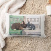 Coussin Rectangle Kawaii Two Bunny Throw Pillow Cute Anemi Design (Couverture)