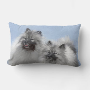 Coussin Rectangle Keeshond Paire de Kees Peinture Art animal origina