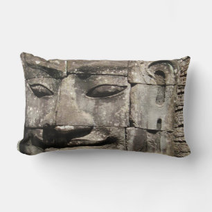 Coussin Rectangle Khmer Stone Face ... Temple de Bayon, Cambodge
