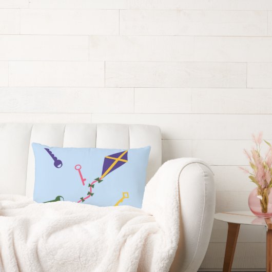 Coussin Rectangle Kite and Keys Whimsical Cartoon Art (Canapé)