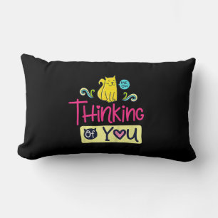 Coussin Rectangle Kitty Pense À Toi   Cadeau Amoureux des chats mign