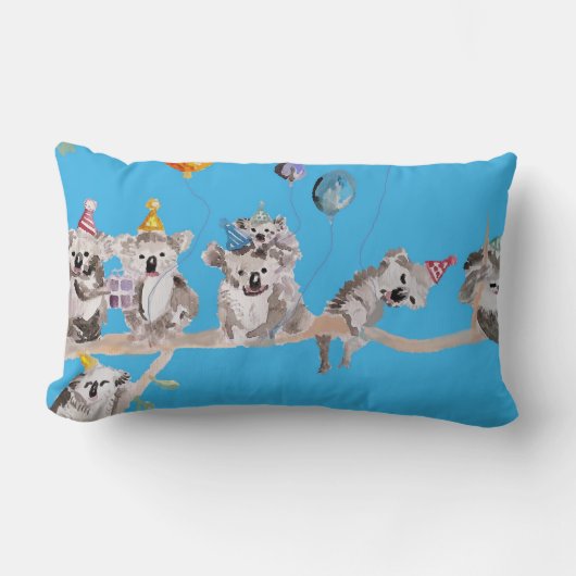 Coussin Rectangle Koala Anniversaire fête Cute Koalas Enfants Coussi (Recto)
