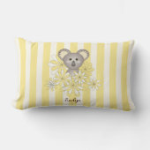 Coussin Rectangle Koala Bébé Rayure Jaune Chambre Enfant (Recto)