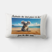 Coussin Rectangle Koala plage de sable Australie le meilleur endroit (Verso)