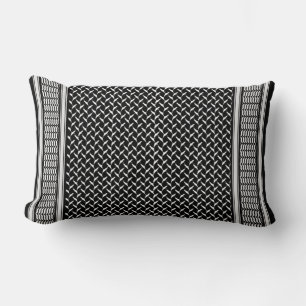 Coussin Rectangle Koufiya palestinien   Tapisserie noire Keffiyeh