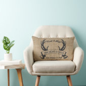 Coussin Rectangle "La chasse est terminée" Rustique Antler mariage p (Chaise)