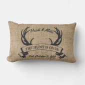 Coussin Rectangle "La chasse est terminée" Rustique Antler mariage p (Recto)