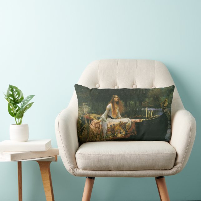Coussin Rectangle La Dame de Shalott sur un bateau par John William  (Chaise)