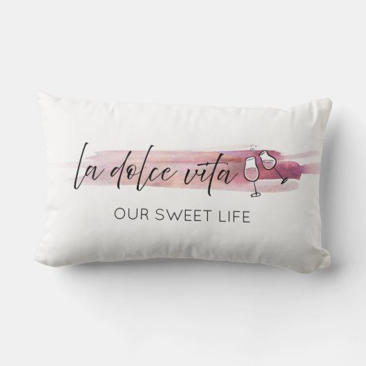 Coussin Rectangle La Dolce Vita - La vie douce avec du vin (Verso)