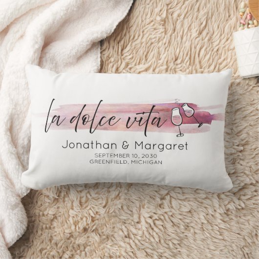Coussin Rectangle La Dolce Vita - La vie douce avec du vin (Couverture)
