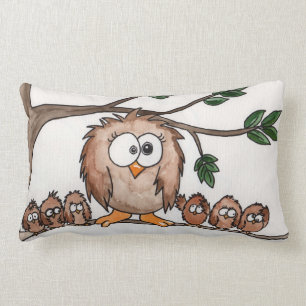 Coussin Rectangle La famille de hibou