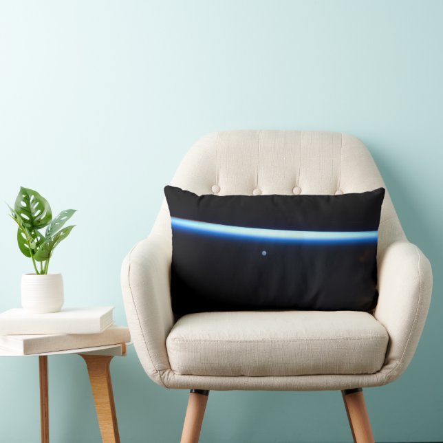 Coussin Rectangle La fine ligne de l'atmosphère terrestre et une lun (Chaise)