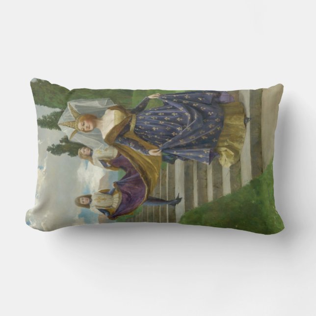 Coussin Rectangle La Grande Dame (Femme aristocratique médiévale) (Recto)
