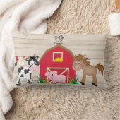 Coussin Rectangle La grange rouge d'animaux mignons de ferme badine (Couverture)