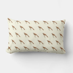Coussin Rectangle La Grive Brown ou le Trasher Brown, New York Birds
