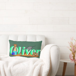 Coussin Rectangle La loutre Oliver est à la plage