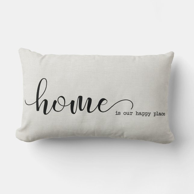 Coussin Rectangle La maison est notre endroit heureux (Recto)