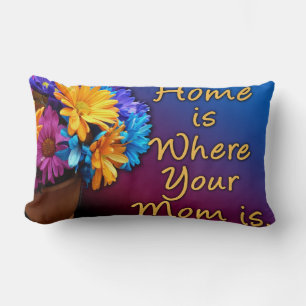 Coussin Rectangle La maison est où votre maman est, coloré