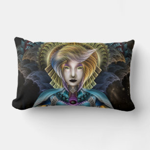 Coussin Rectangle La Majesté De Trilia Fractal Portrait Imaginaire