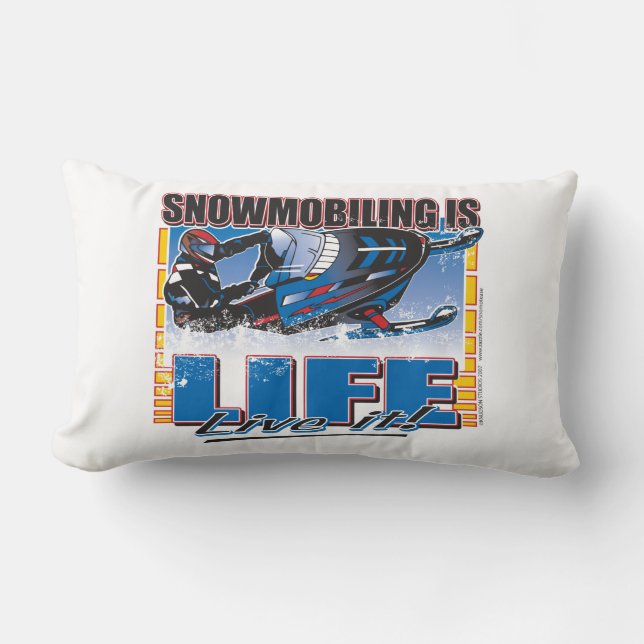 Coussin Rectangle La motoneige c'est la vie en direct (Recto)