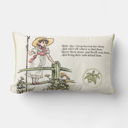 Coussin Rectangle La petite Bo-Peep : Classique de Kate Greenaway Nu (Recto)