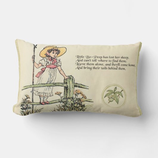 Coussin Rectangle La petite Bo-Peep : Classique Kate Greenaway Nurse (Recto)