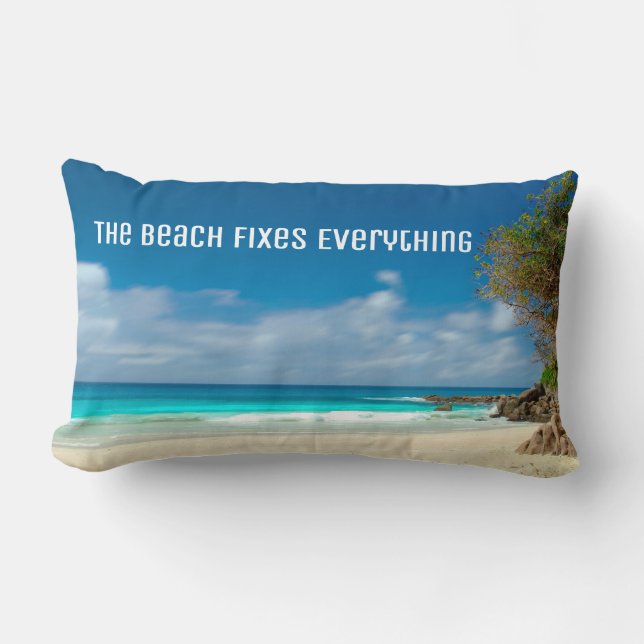 Coussin Rectangle La Plage Répare Tout (Recto)