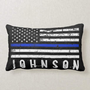 Coussin Rectangle La police affligée a dénommé le nom de coutume