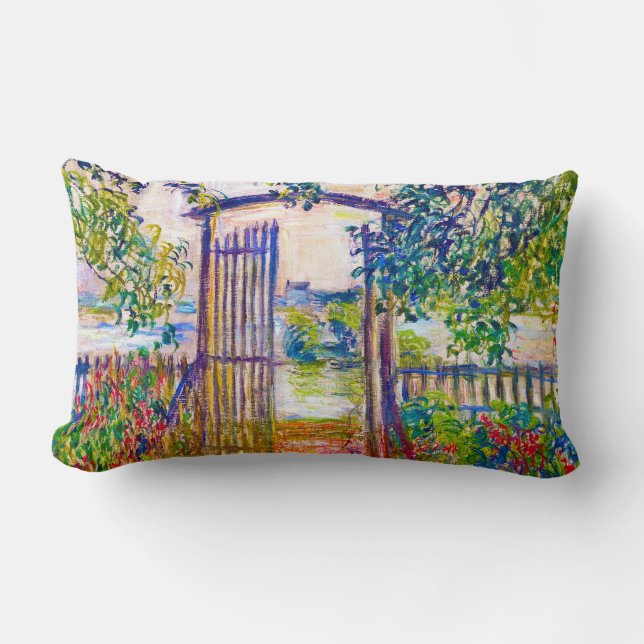 Coussin Rectangle La porte de jardin chez Vetheuil Claude Monet (Recto)